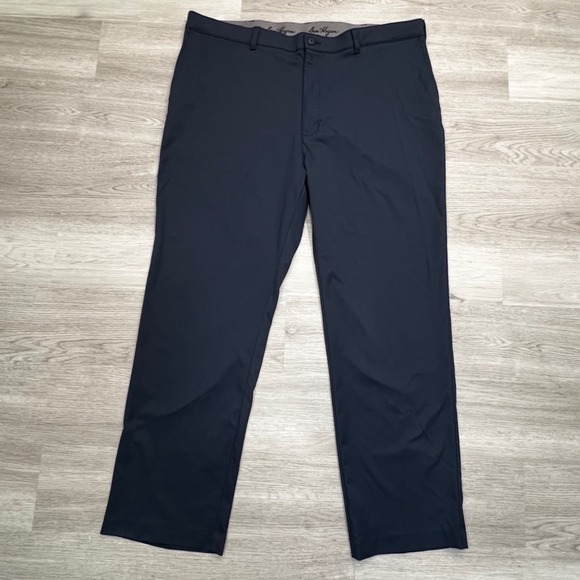 Ben Hogan Mens Dress Pants Size 44x30 Flat Front Navy Polyester Blend Golf - Picture 2 of 10